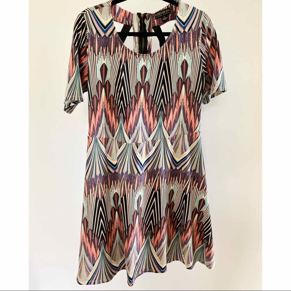Short bright pattern dress